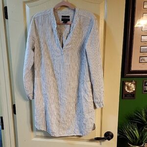 TAHARI LONG SLEEVE STRIPED  DRESS